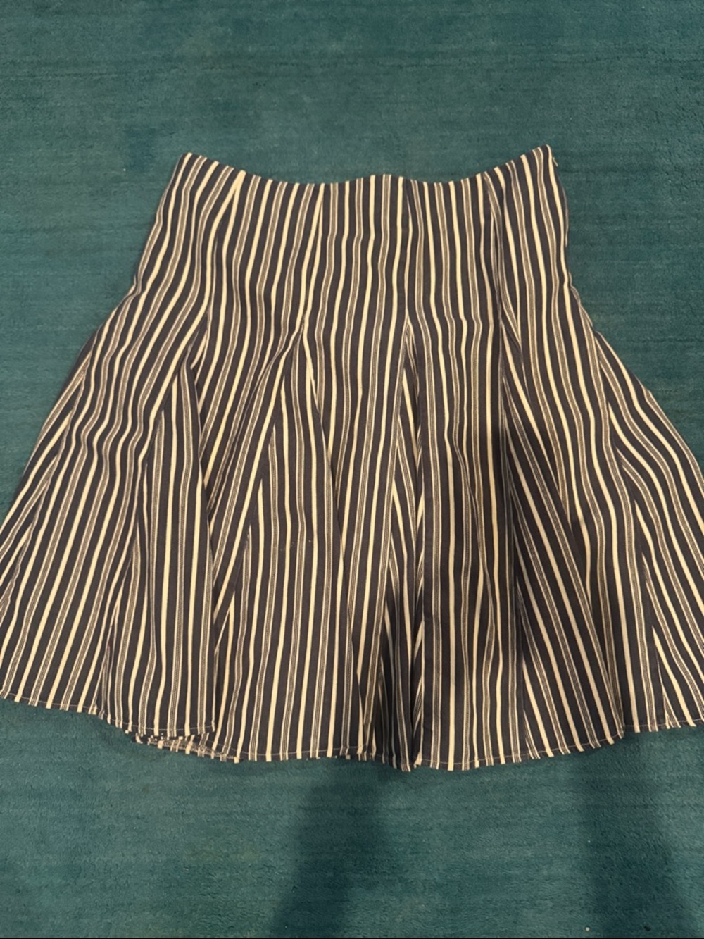 Boden Navy and White Striped Skater Skirt